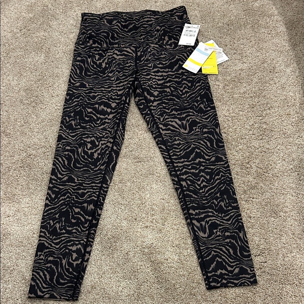 Zella Black and Tan Animal Print Leggings